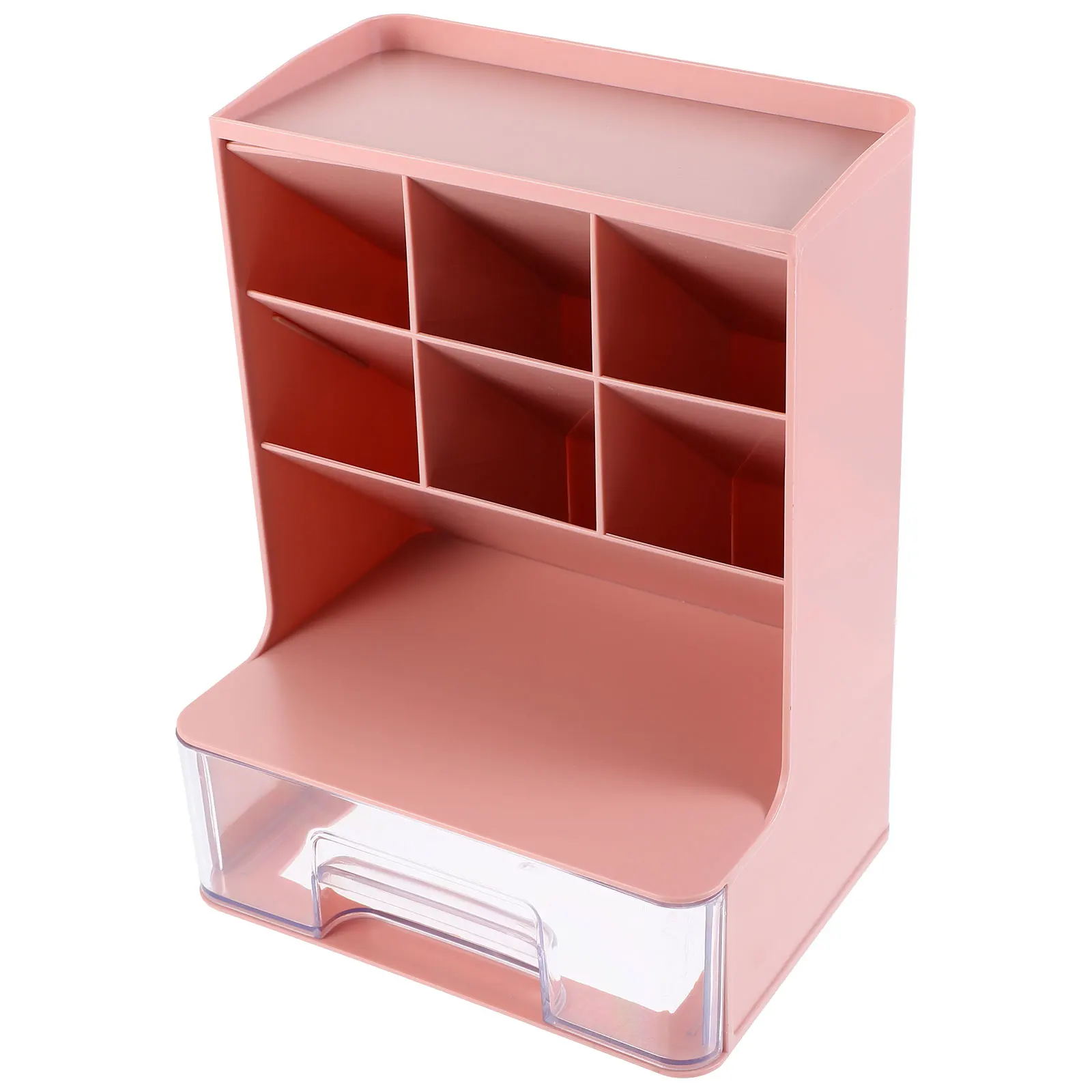 

Desk Pen Holder Storage Rack ganizer Pink School Office Stationery Desk ganizer Multi Functional Storage Box Plastic