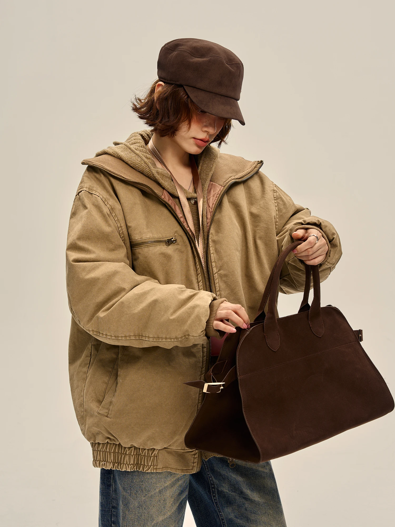 

Damon Island American Retro Thiened Bread Sle Хлопок Jaet Женское теплое пальто с воротником-стойкой Винтажное хлопковое сгусток...