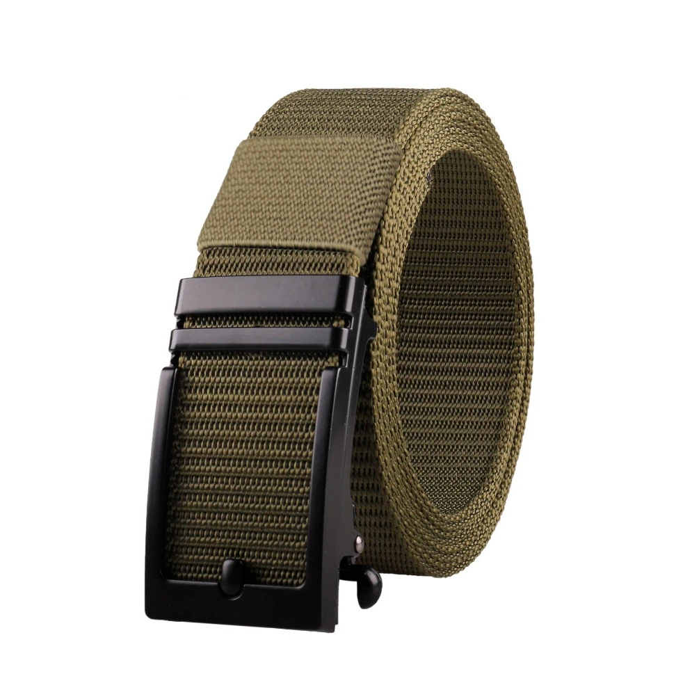 Nylon Belt for Men's Alloy Buckle Canvas Belt Outdoor Training with Tactical Automatic ratchet Belts golf Casual 140 Cinturones