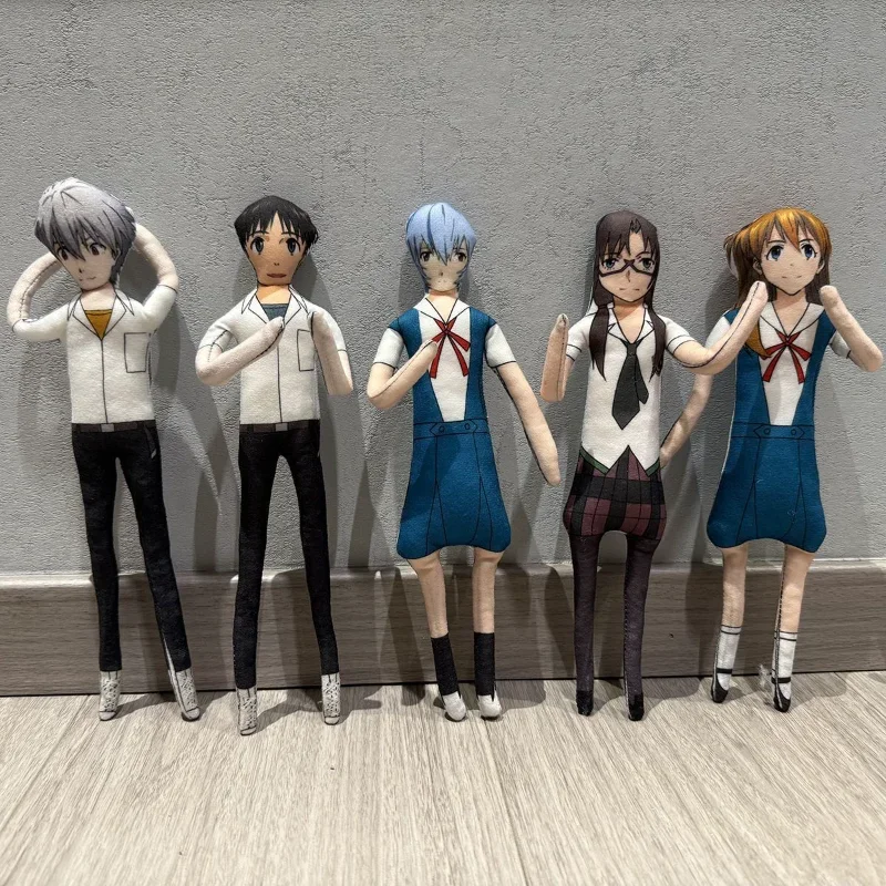 28CM Evangelions Ayanami Rei Plush Toy Cartoon Action Figure Cosplay Stuffed Dolls Flexible Iron Wire Abstract Model Fans Gift