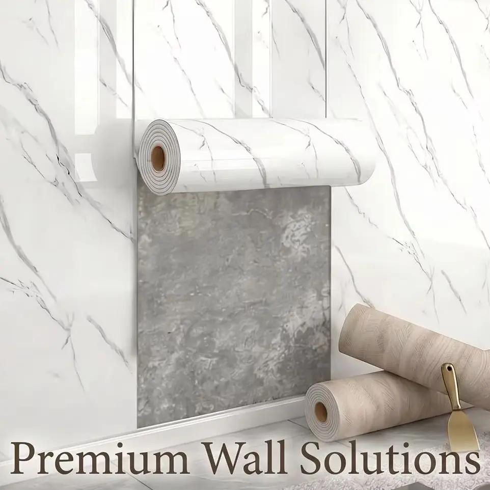 

Aluminum Film Self-Adhesive Wallpaper, Waterproof And Oil Resistant Decorative Wall Sticker for Living Rooms Kitchens Bathrooms