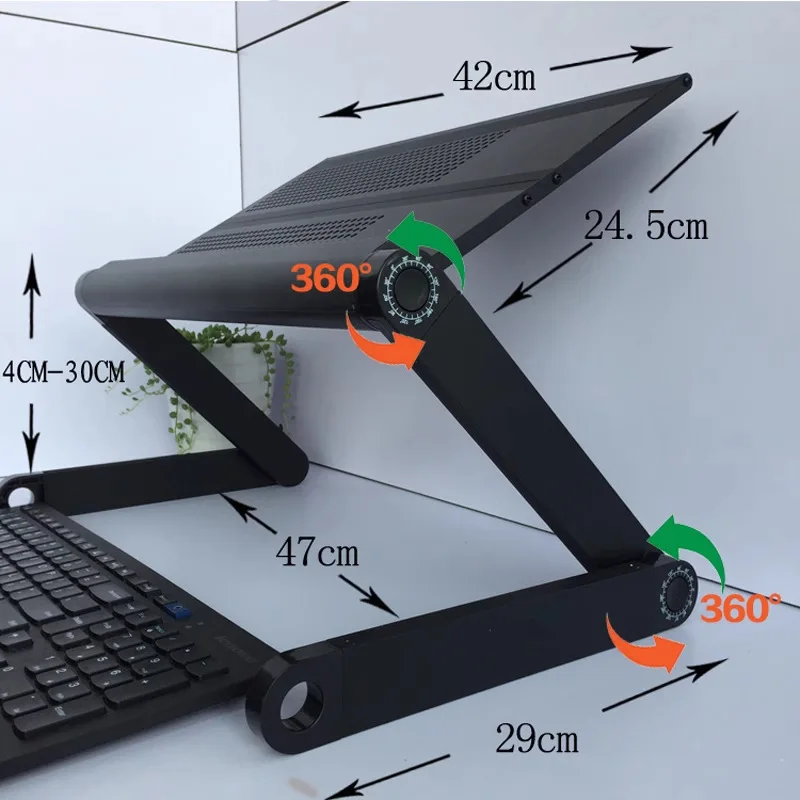 Laptop Desk for Bed & Dorm, Simple Study Table with Aluminum Stand, Multi-Functional Student Desk for Home & School Use