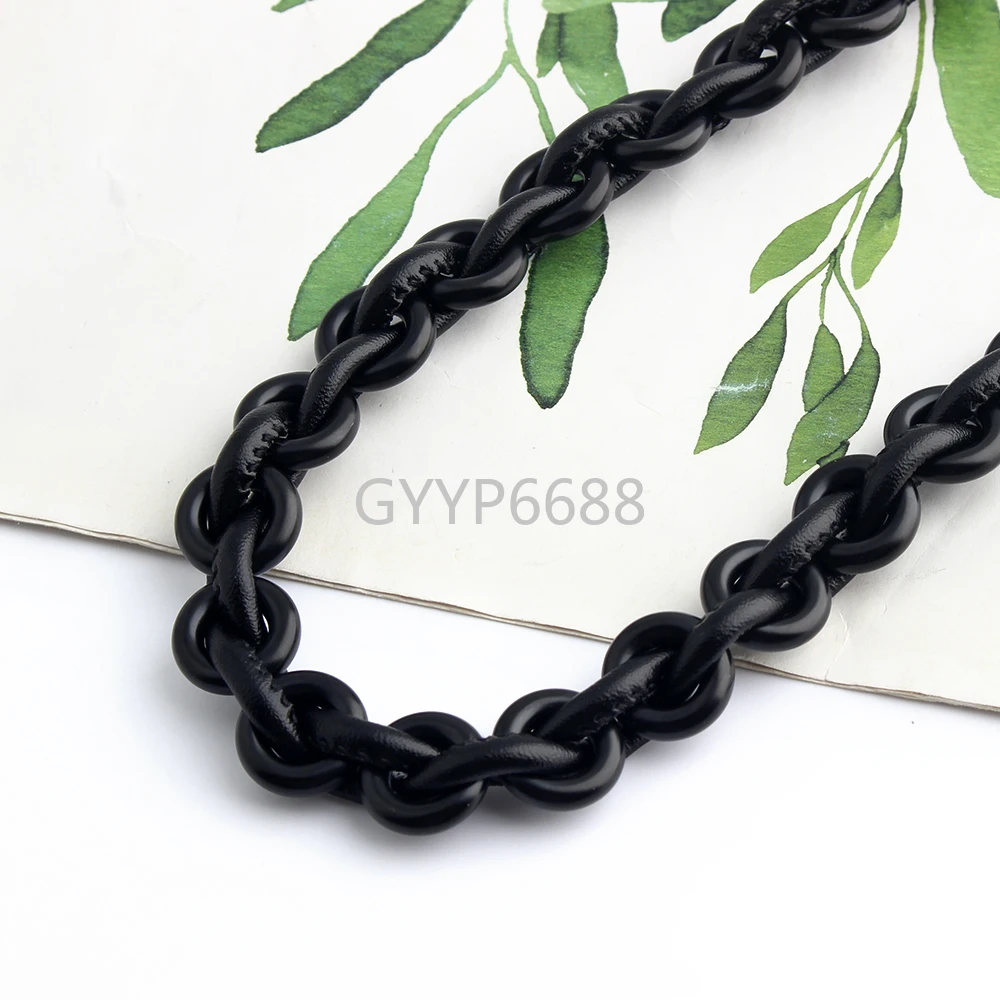 2/5/10PCS 62cm Length Black Acrylic Beaded Chains For Anti-Lost Telephone Shoulder Bags Straps Cord Gift Lanyard Accessories