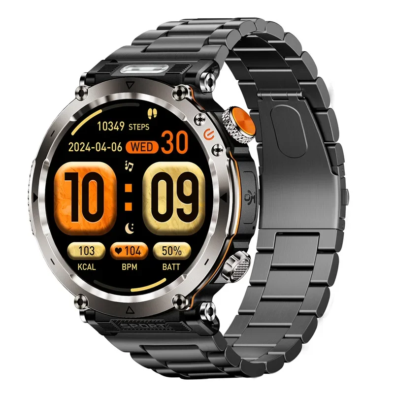 HT30 Men's Smart Watch - 600mAh Large Battery, Bluetooth Call, Heart Rate Health Monitoring, Compass for Outdoor Sports Fitness