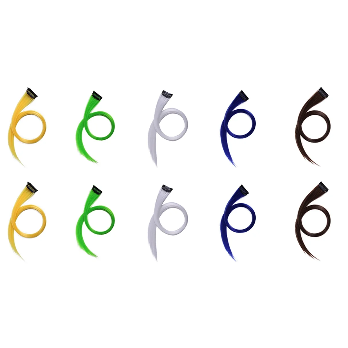 At53 arco-íris destaque extensão de cabelo hairpin multi-cor longo grampo de cabelo reto aparável para cabelo falso 3.2x55cm
