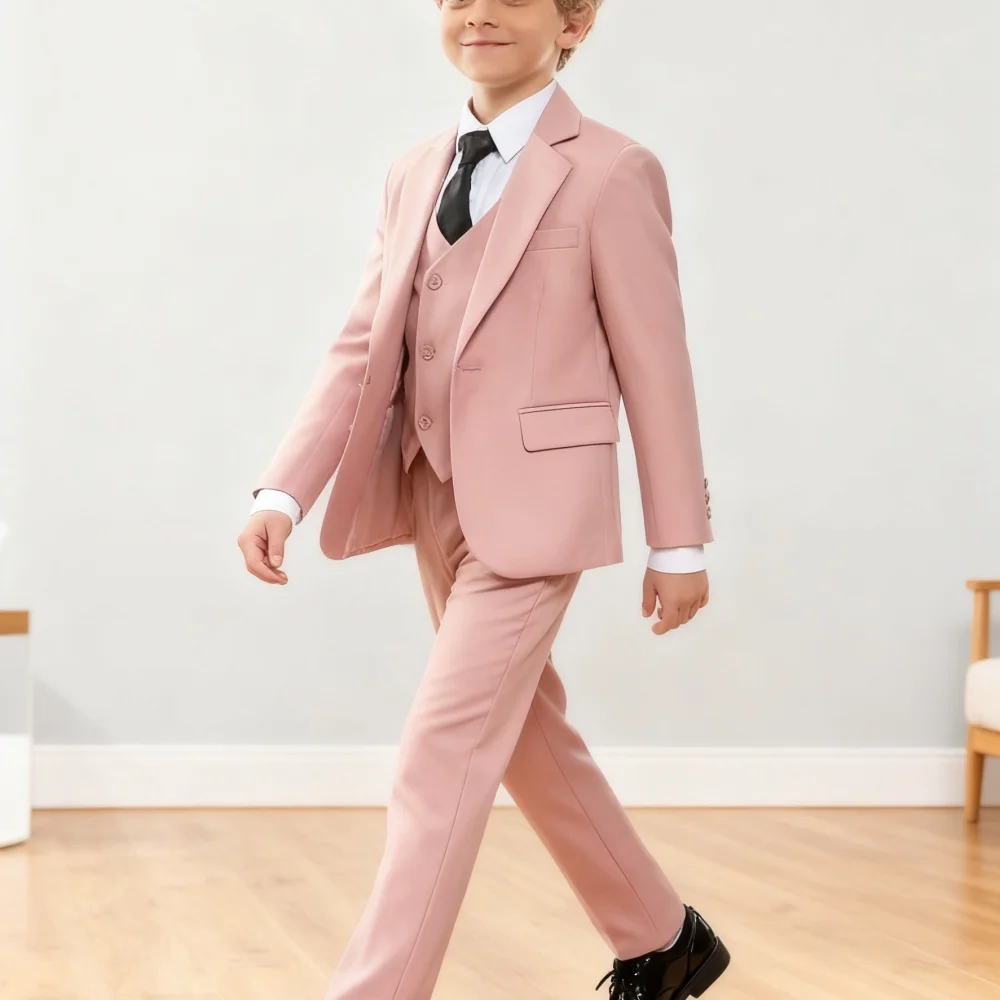 

Charming Boy Child Wedding Suit Graduation Dapper Children's Suit Including Jacket Vest Pants Bow-tie Wedding Flower Boy