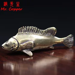 Retro Brass Ocean Fish Watching Fishes Sea Animals Model Fishbowl Decoration Action Figurines Education Miniatures Kids Toys