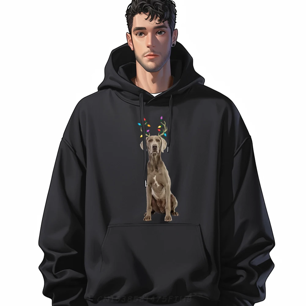 Weimaraner Reno Navidad Perro Camiseta gráfica blanca Nuevo en camisetas y sudaderas Estilo japonés