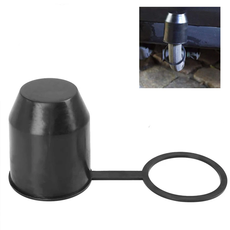 50Mm Tow Bar Cap Black Durable Caravan Trailer Protection Towing Hitch Tow Ball Cover Car Accessories Prevent Falling Universal