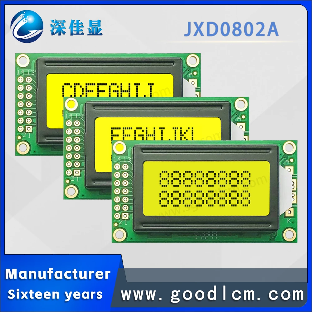Imagem -05 - Módulo Lcd de Luz de Fundo de Alto Brilho Baixo Consumo de Energia Tela Pequena Malha de Gráfico Jxd0802a Exibição de Alto Brilho tipo de Caractere