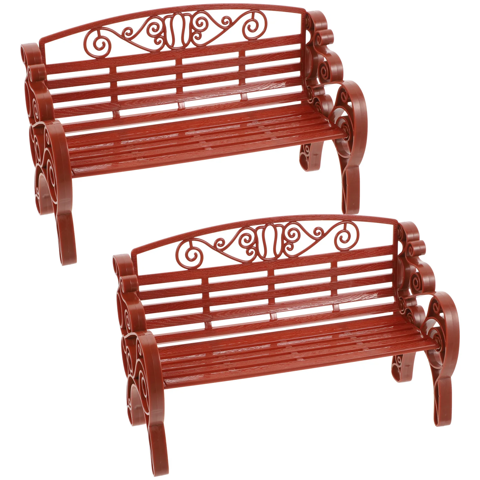 2개 세트 장식용 소형 공원 벤치 정원 가구 사진 소품 미니어처 풍경 액세서리 홈 가든 장면 배치용