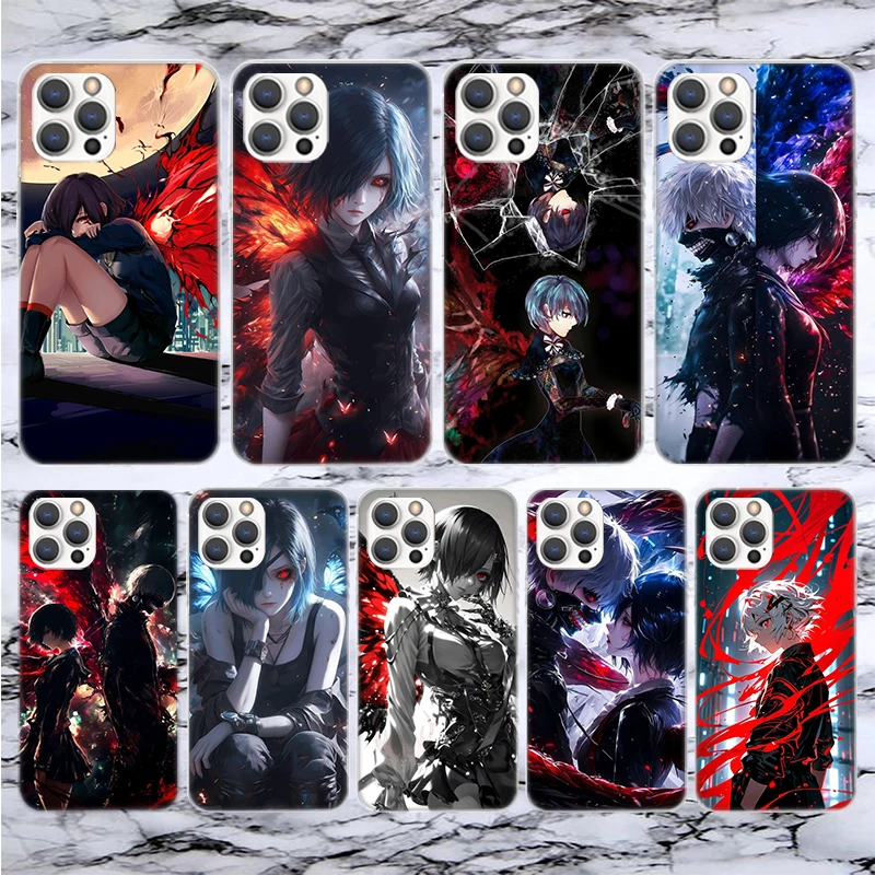 G-Ghoul Tokyo Touka Kirishima Soft Phone Case For iPhone 16 15 14 13 12 11 Pro Max X XR XS 7 Plus 8 + SE 16Max Pattern Customize