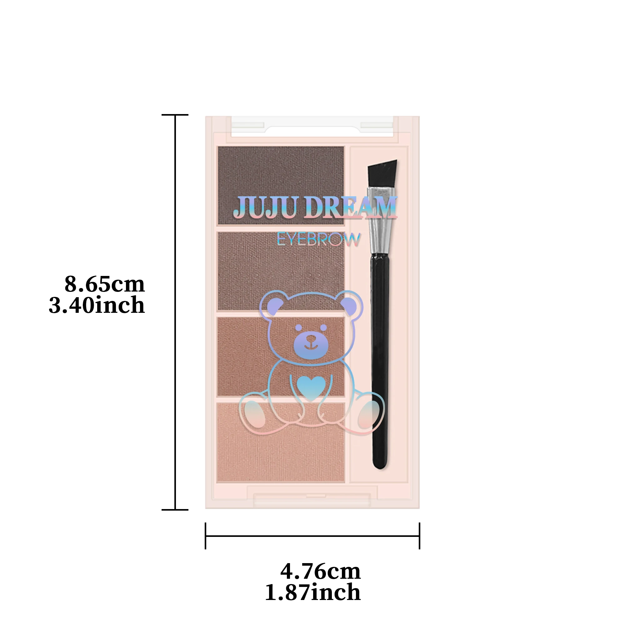 4-color Eyebrow Powder Palette With Eyebrow Brush - Natural Long-Lasting Eyebrow Powder Eyebrow Shape Waterproof and Sweat-proof