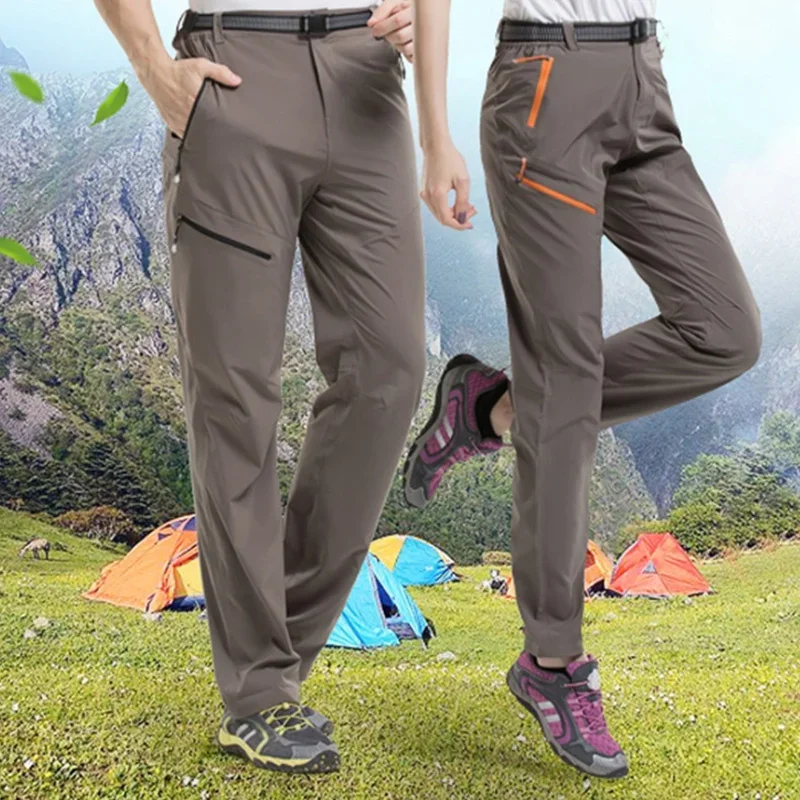 THE LIGHT Outdoor Camping & Hiking Pants Men Summer Thin Quick Dry Pants Climbing Trekking Trousers Male Easy Elastic