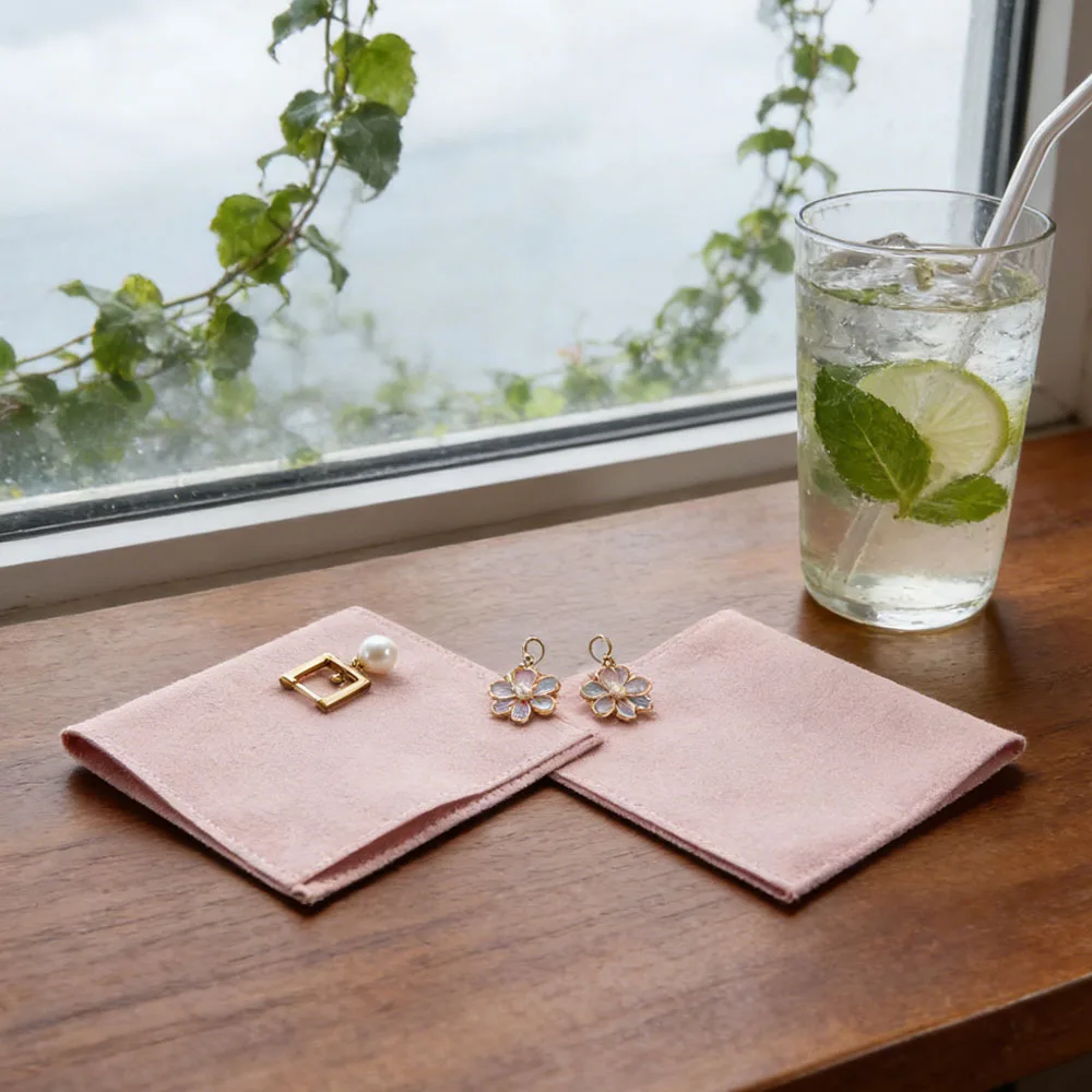 

Jewelry Storage Bag Soft Microfiber Velvet Customized Logo Bracelet Necklace Earrings Ring Tarot Organizer Pouch Gift Bag Can