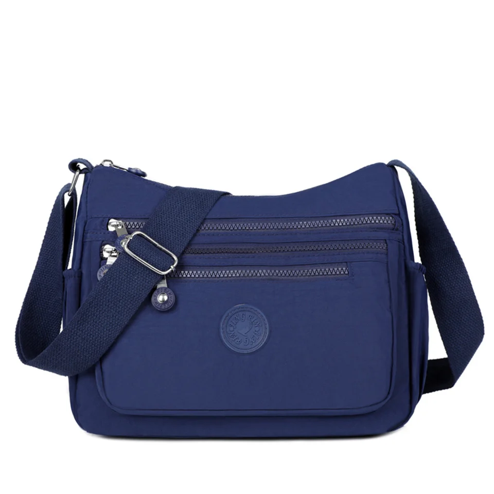 Damska nylonowa torba na ramię torebki podróżne wielofunkcyjne torby kurierskie z górnym uchwytem jednolity, na zamek codzienne torby Crossbody