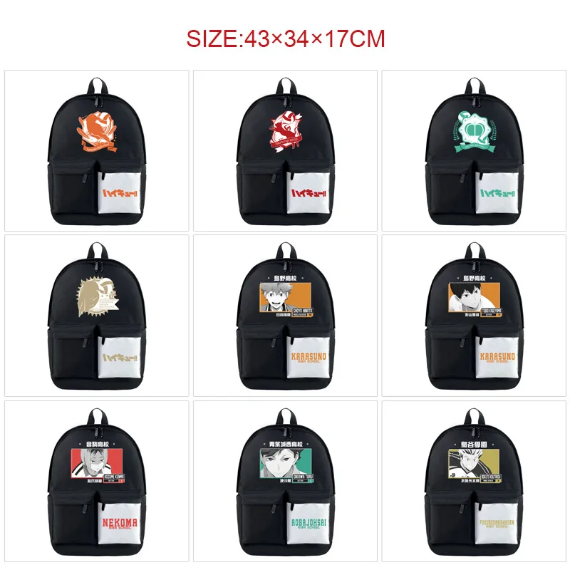 

Anime Backpack Haikyuu!! Shoyo Hinata Tobio Daichi Print Student Cartoon Bag Boys Girls Kids School Laptop Travel Backpacks