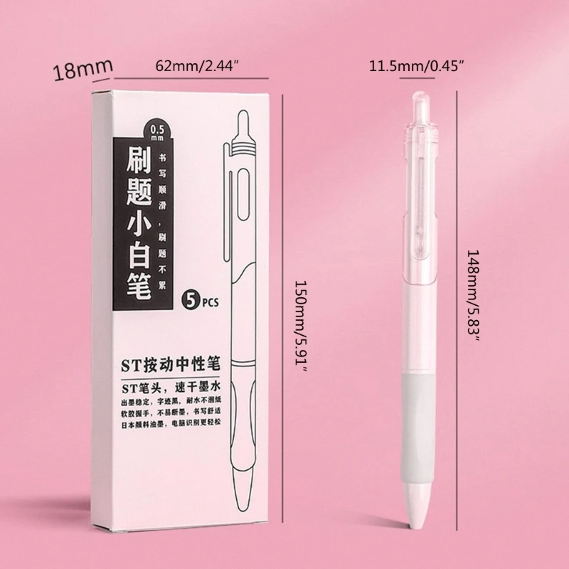 학생 스크랩북 저널링을 위한 5Pcs 개폐식 젤 펜