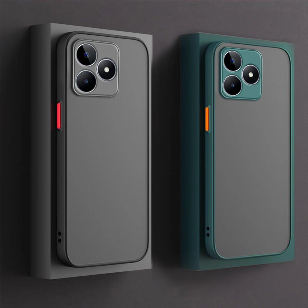 Shockproof Matte Armor Case For Realme Note 50 4G TPU Soft Bumper Clear Hard PC Back Cover Realmi Note50 Not 50 4G RMX3834 6.74