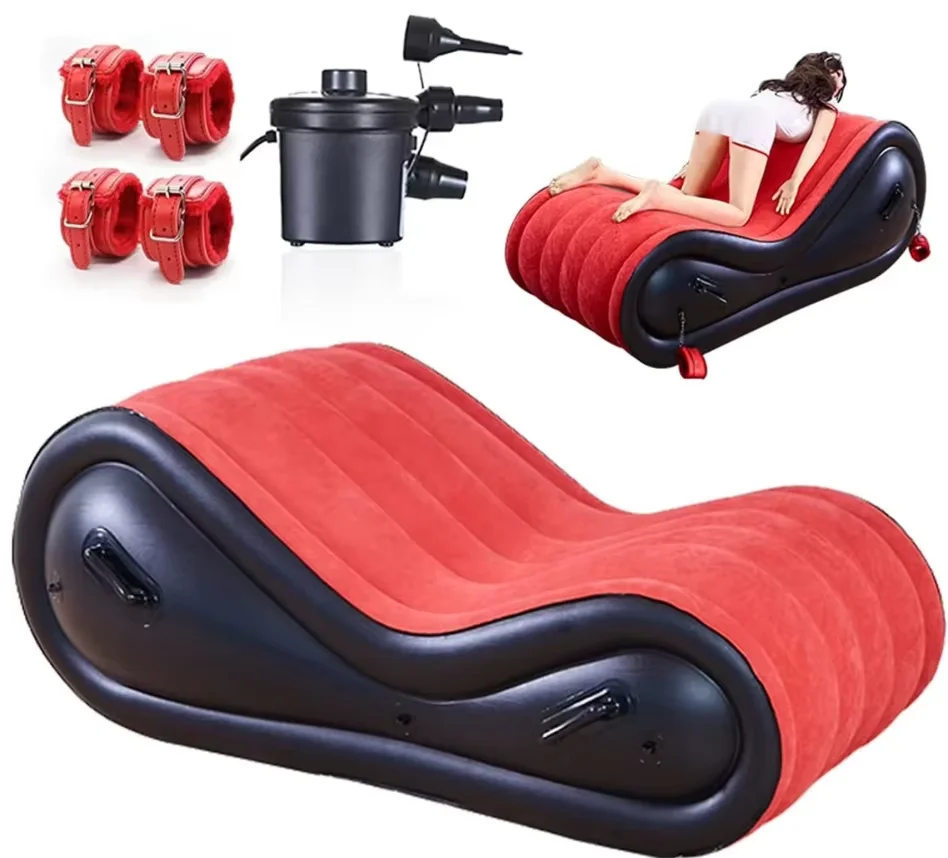 Self-inflatable folding flocking inflatable sofa with cooling function, modern outdoor style, a must-have for leisure