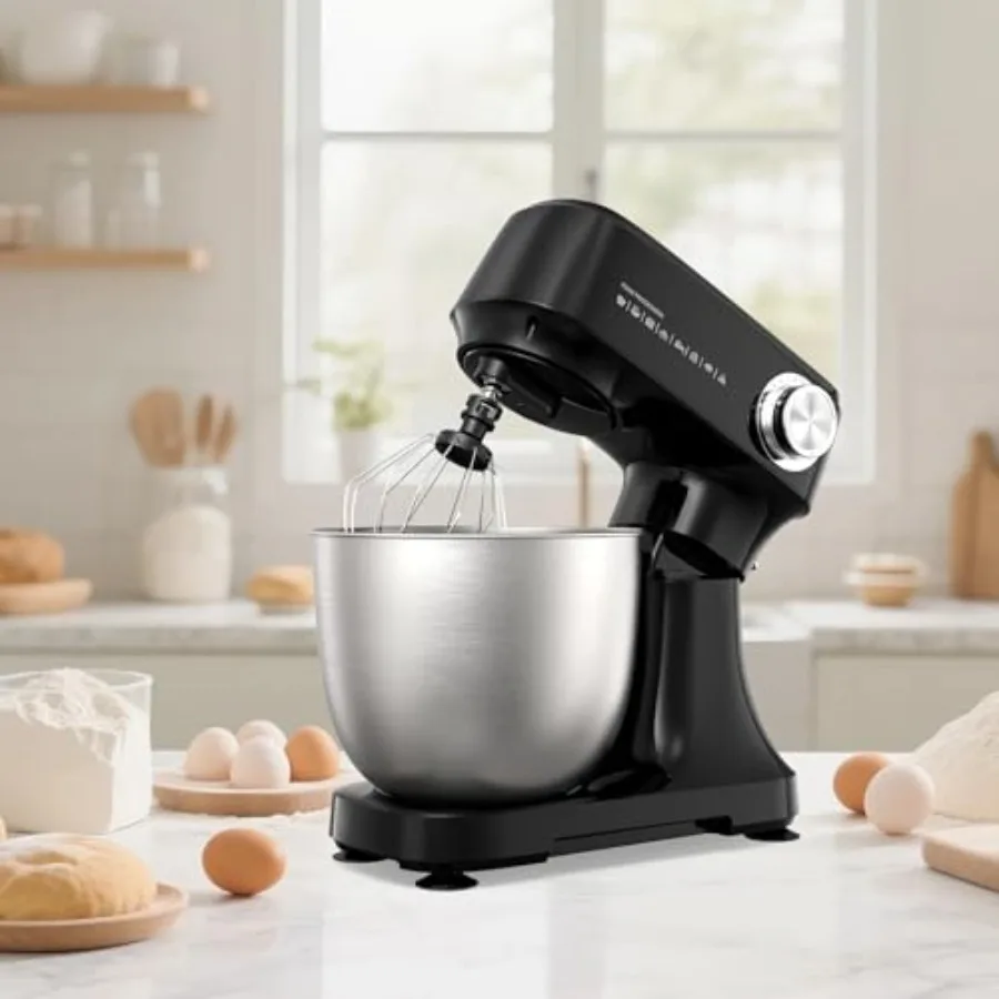 Stand Mixer 4.8 Qt Electric Food Mixer 12 Speeds Portable Lightweight Kitchen Mixer For Daily Use With Egg Whisk Dough Hook Fla view 5