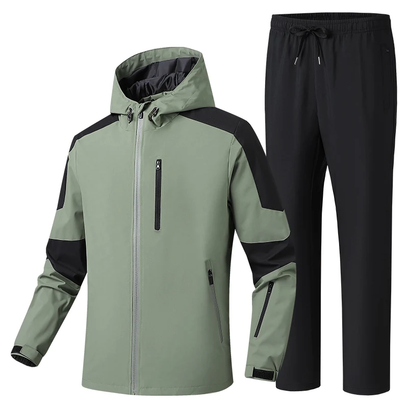

Loose Fit Outdoor Training Tracksuits Men's Sets Spring Sportswear Workout Sportsuits Clothing Waterproof Jogger Running Set