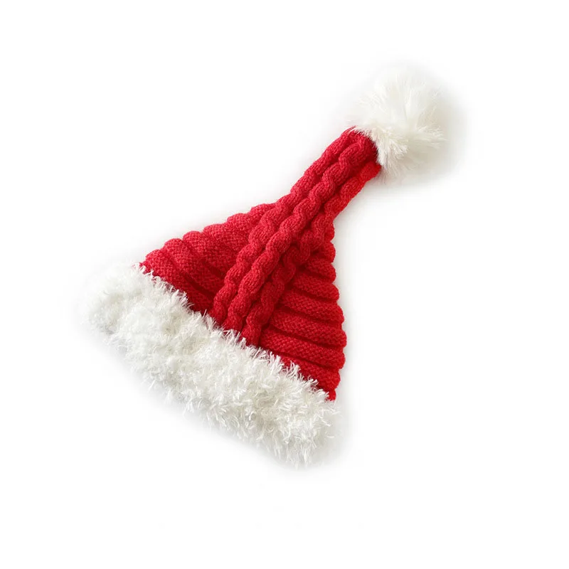 

MILANCEL New Winter Baby Christmas Hat 0-4T Cute Red Knit Toddler Boys Beanie Christmas Day Fleece Padded Infant Knit Cap