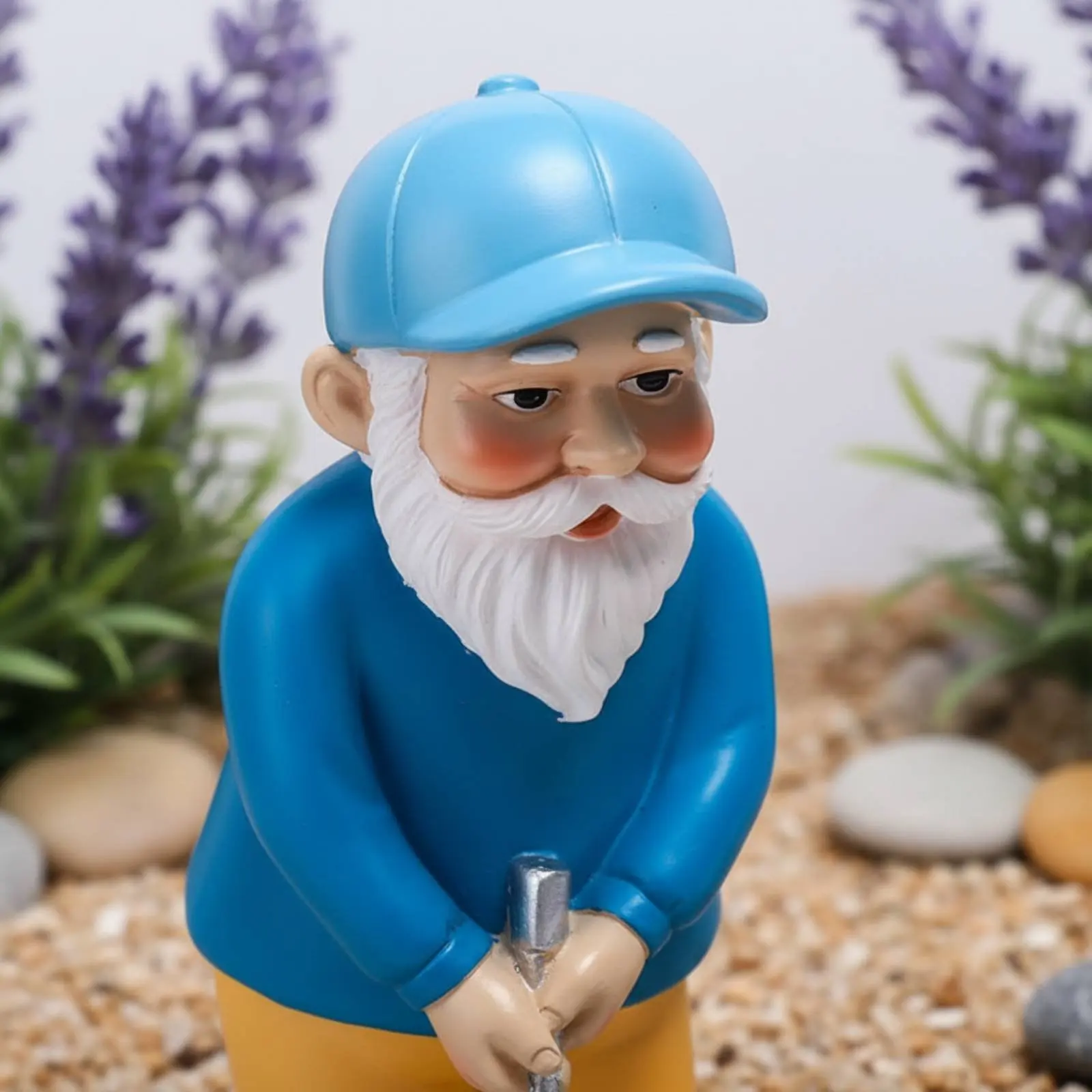 Golf Dwarf Figurine Gift Idea Golf Gnome Statue Golfing Garden Statue Weather Resistant Lawn Ornament Textured Surface