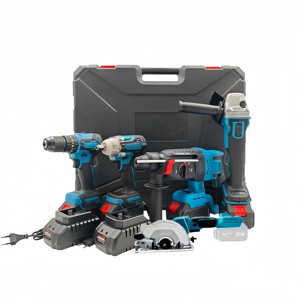 Industrial Six-Piece Set Lithium Battery Brushless Tools Wrenches Angle Grinders Cutting Machines Chain Saws