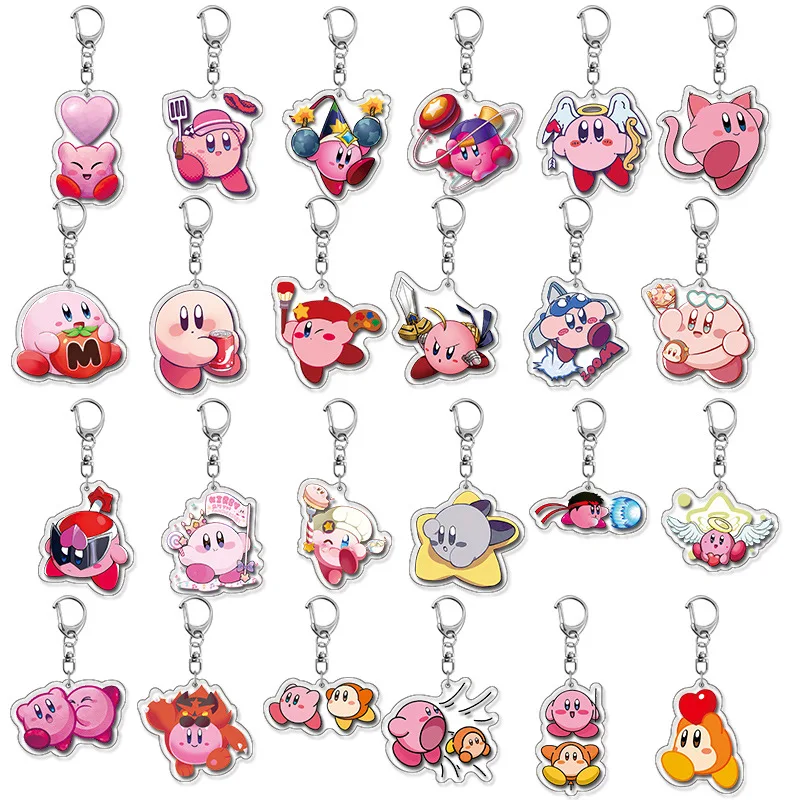 Kirby Waddle Dee Meta Knight Game Anime Acrylic Cartoon Keychain Pendant Merchandise Friends Girl Gift Accessories Choice