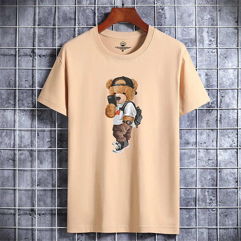 Funny Bear Harajuku t shirt for men Summer T-shirt Short SleeveT-shirt Men Summer Clothes Comfortable y2k tops Male camisetas