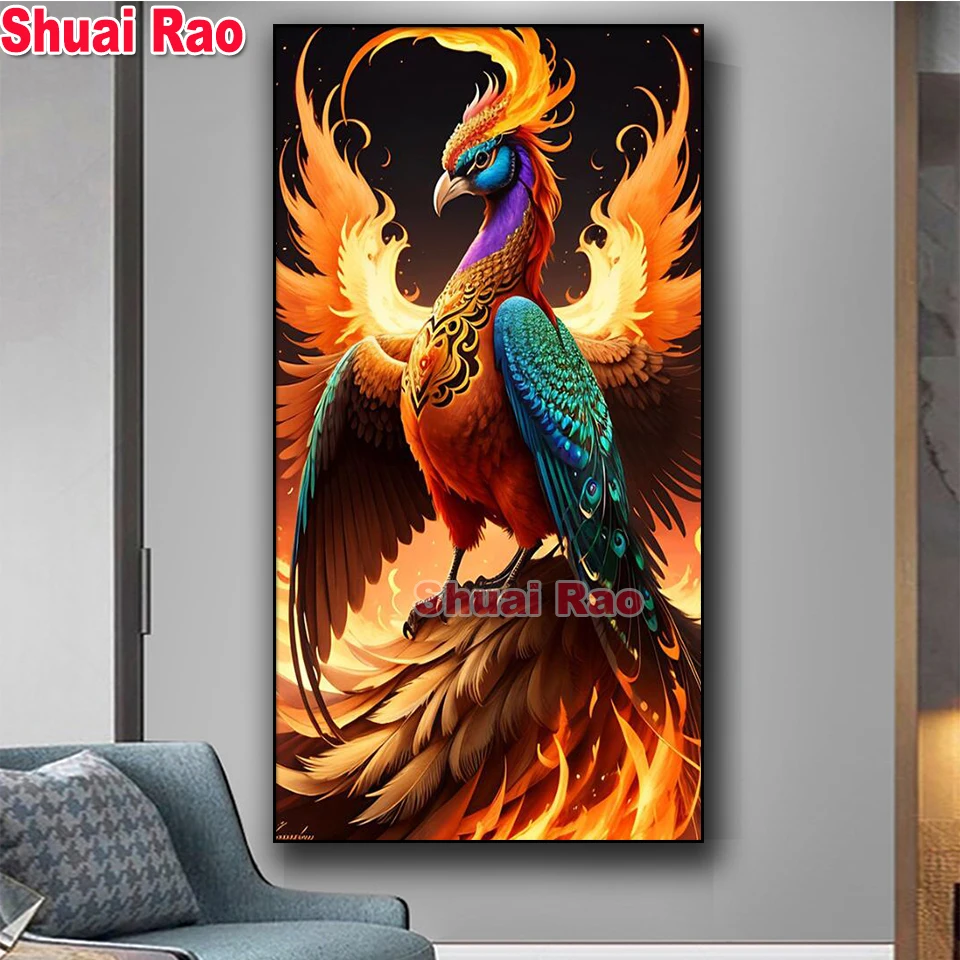 New Fire Phoenix Diamond paintings New 2024 5d diy Full diamond mosaic embroidery Sale large size Mythology Animal home decor