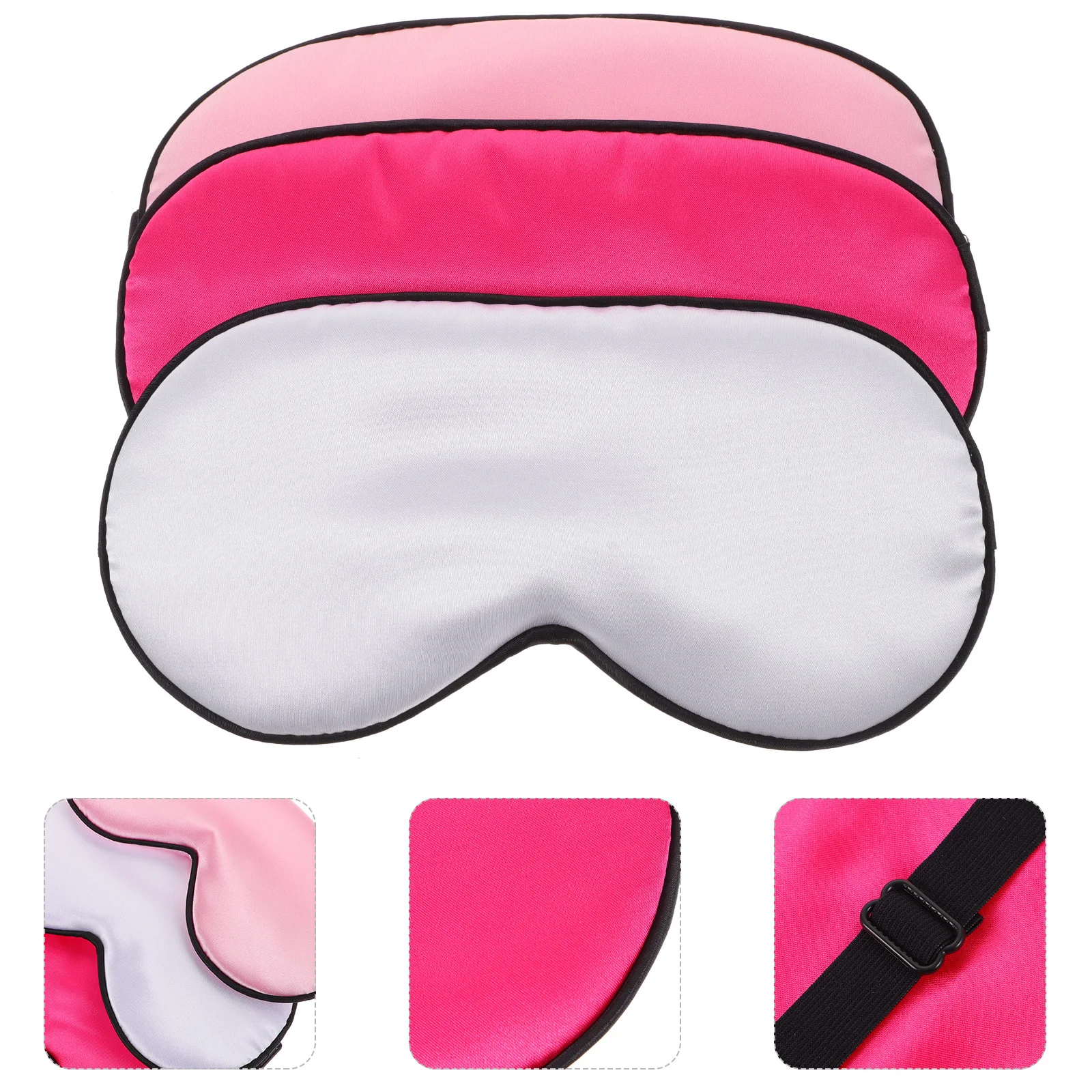 

3 шт. маски для сна из искусственного шелка, светоблокирующая маска для сна для женщин, удобная дышащая регулируемая ночная маска для путешествий