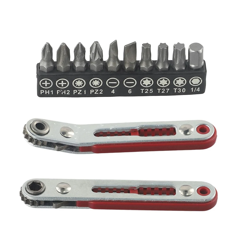 12pcs for mini Ratchet Wrench Screwdriver Set with Small Swing Operation and Thumb Switch Direction Control for 1 4 Inch Bits
