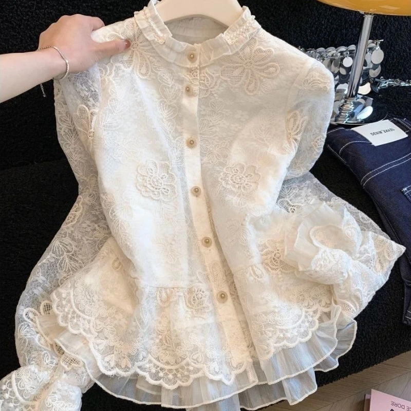 2026 Spring/Summer New Hot Selling Lace Embroidered Lace High End Temperament Aging Top