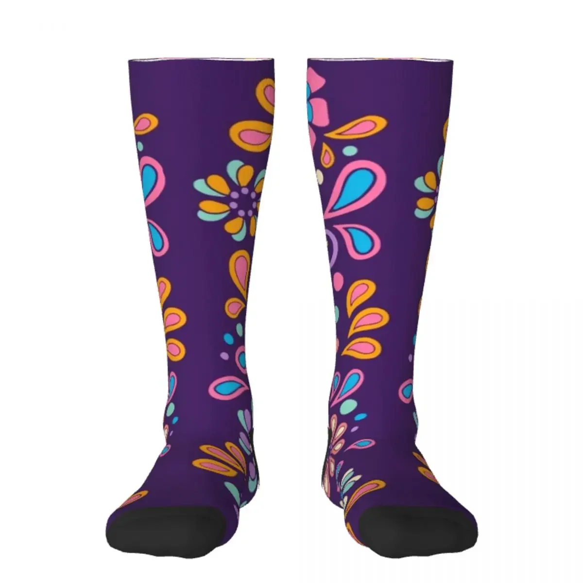 Retro Paisley Flower Power Bohemian Hand Drawn Art Socks football set luxury Socks For Women Men's