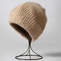 New Rabbit Cashmere Unisex Woman Winter Hat With Lurex Sequin Autumn Beanies Cashmere Woman Warm Wool Skullies Gift