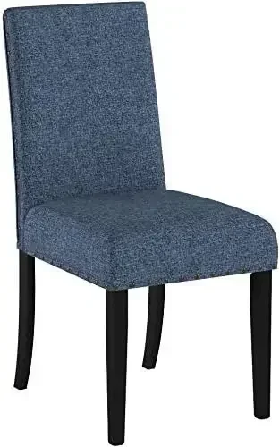 

tt Roundhill Furniture Biony Blue Fabric Dining Chairs with Nailhead Trim, Set of 2