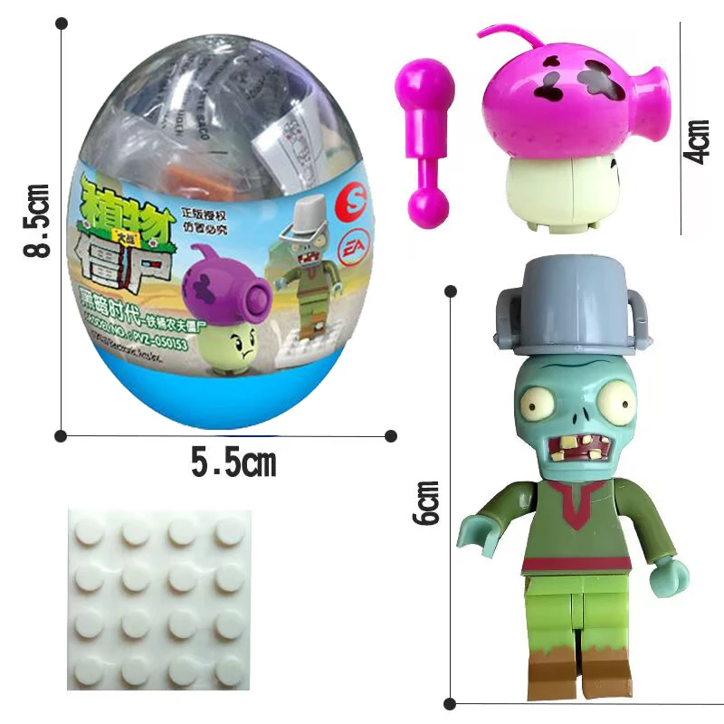 Piante vs. Zombies Anime Figure Peashooter Gatling BOSS Shooter modello in PVC Building Blocks giocattolo educativo regalo di compleanno per bambini