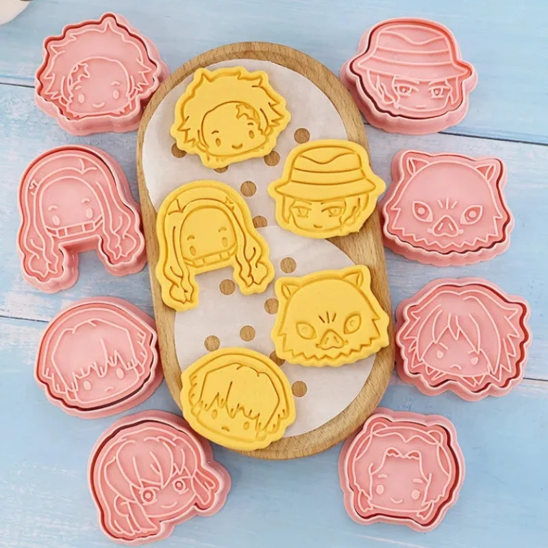 Demon Slayer Cake Cookie Cutter Set Tanjirou Nezuko DIY 3D Baking Mould Cookie Tools Set Kitchen Waffle Bakeware Biscuit Gadgets