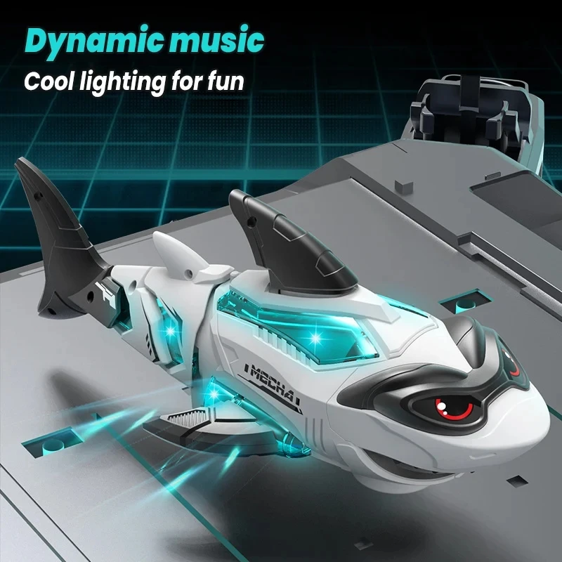 Robot requin électrique pour enfants, entraînement universel, musique dynamique, modèle cool, jouet cadeau