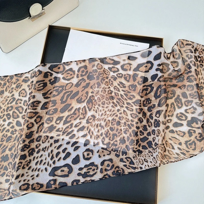 Leopard Small Long Silk Scarf  - огляд і ціна Silk Tie Striped