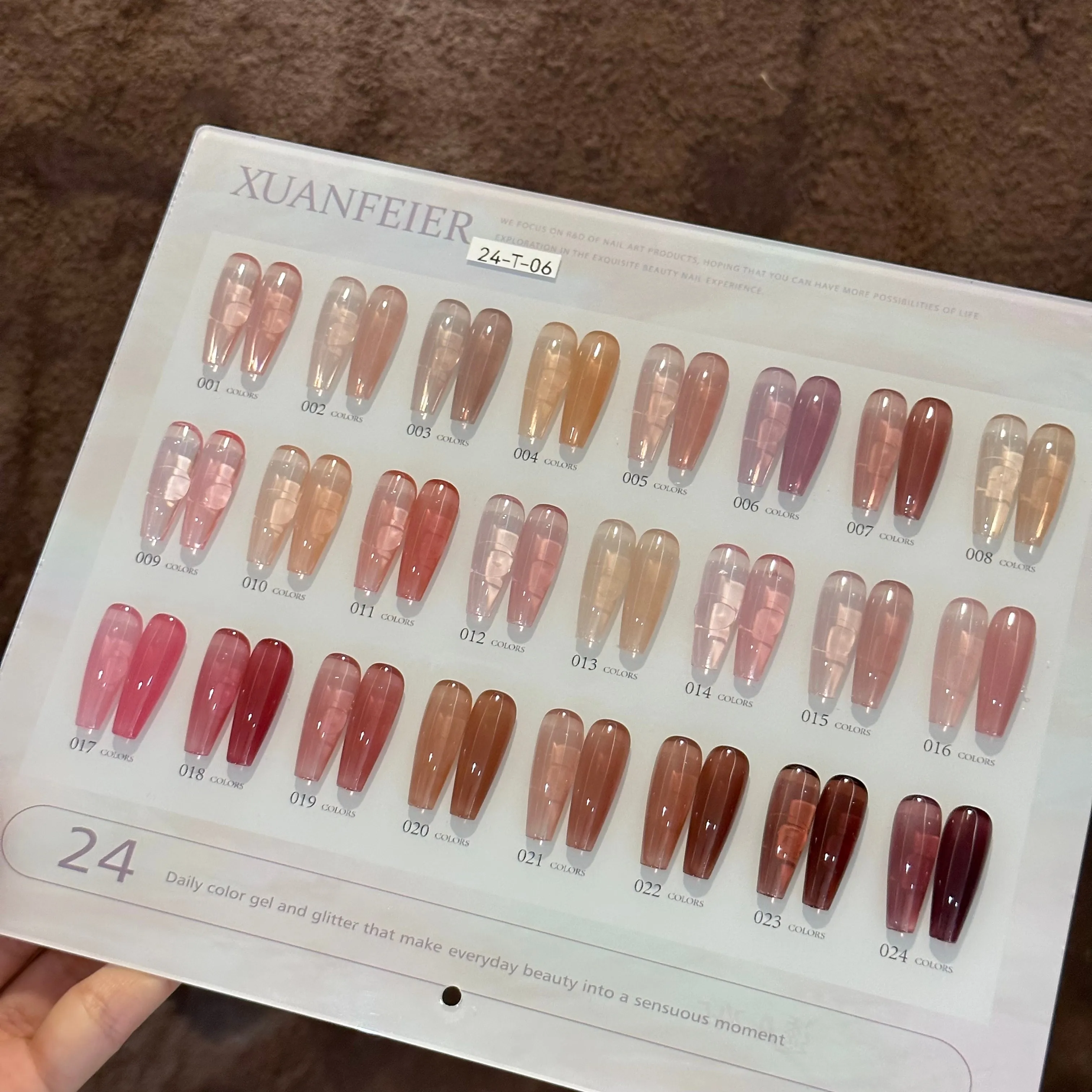 XUANFEIER 24 colors Translucent color Nail gel set Nail salon 2024 New Hot sale Non-toxic UV gel Fashion Nail art kit Wholesale