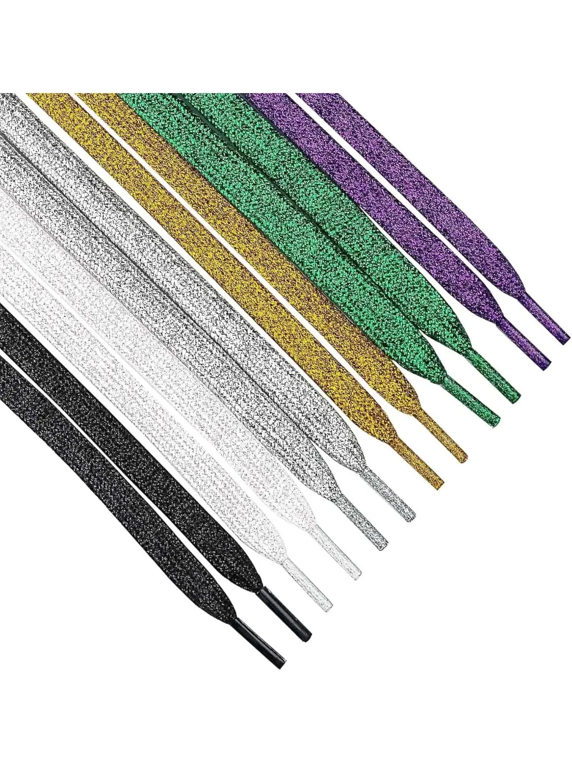 19 Farben Glänzende Gold- und Silber-Schnürsenkel 100-140cm Sneaker-Schnürsenkel Stiefelschnürsenkel Regenbogen Perlmutt-Schnürsenkel