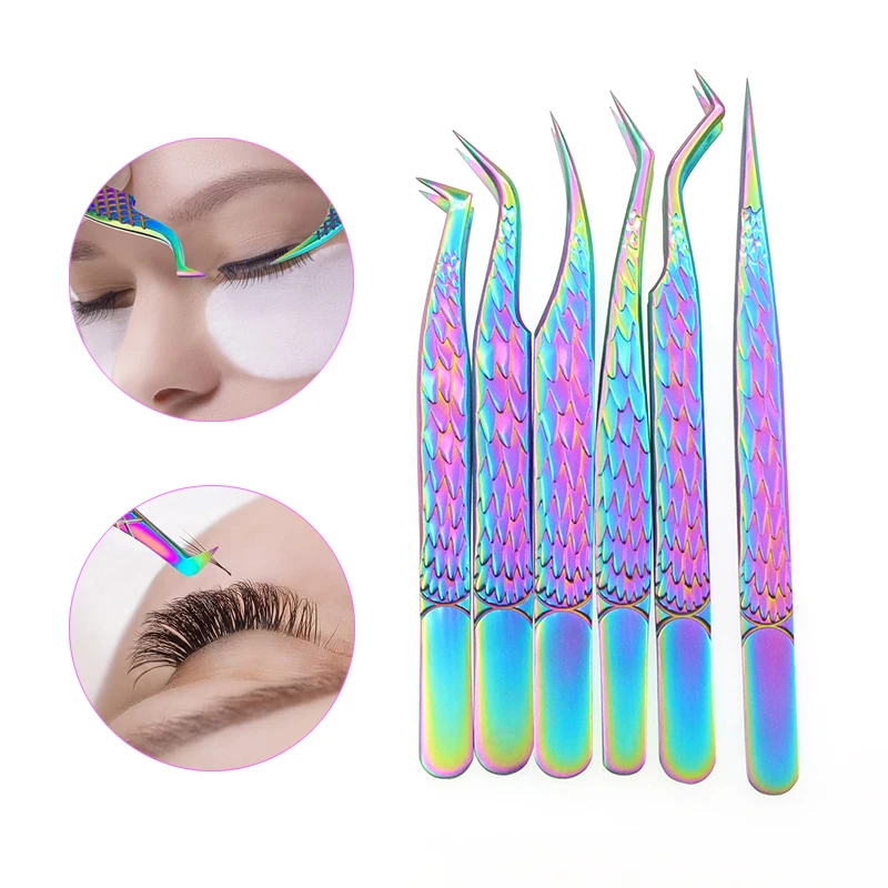 FAIRYTIS Stainless Steel Tweezers Individual Eyelash Extension Professional Tweezer Tools High Precision