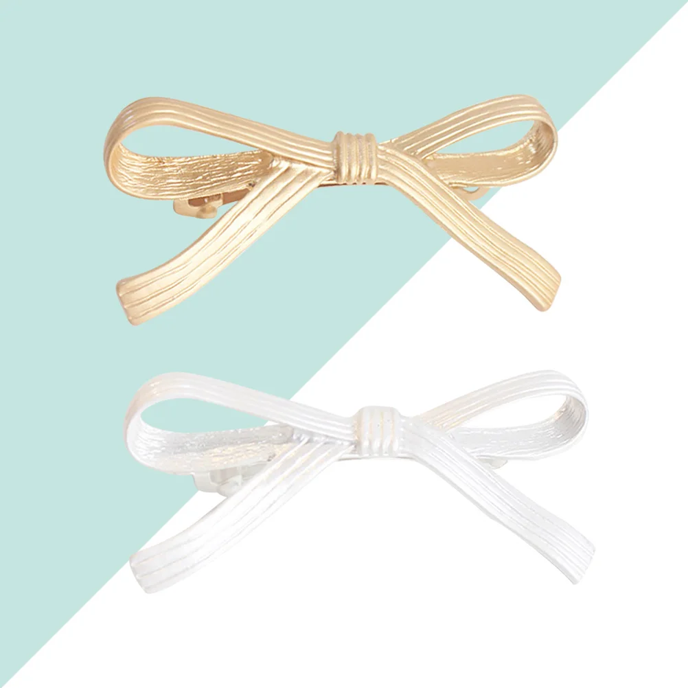 

2 шт., пружинные зажимы с бантом-бабочкой, заколки для волос из сплава для женщин, элегантные заколки для волос, заколки, аксессуары для укладки, золото, серебро
