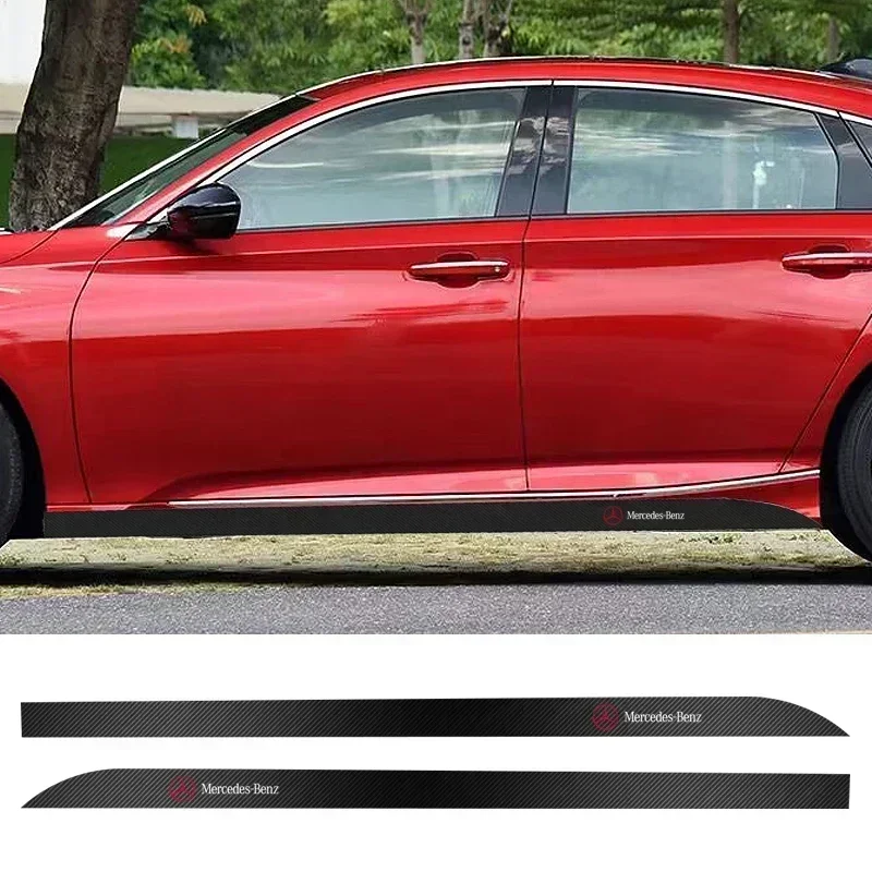 

2pcs Car Door Side Skirt Sticker Decal for Mercedes Benz AMG W168 W211 W212 W213 CLE GLA C180 GLC GLA W203 W204 Accessories