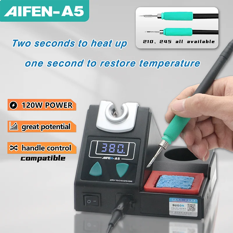 AIFEN A5 Soldering Station Compatible JBC Soldering Iron Tips C210/C245/C115 Handle Lead-free Electronic Welding Rework Station