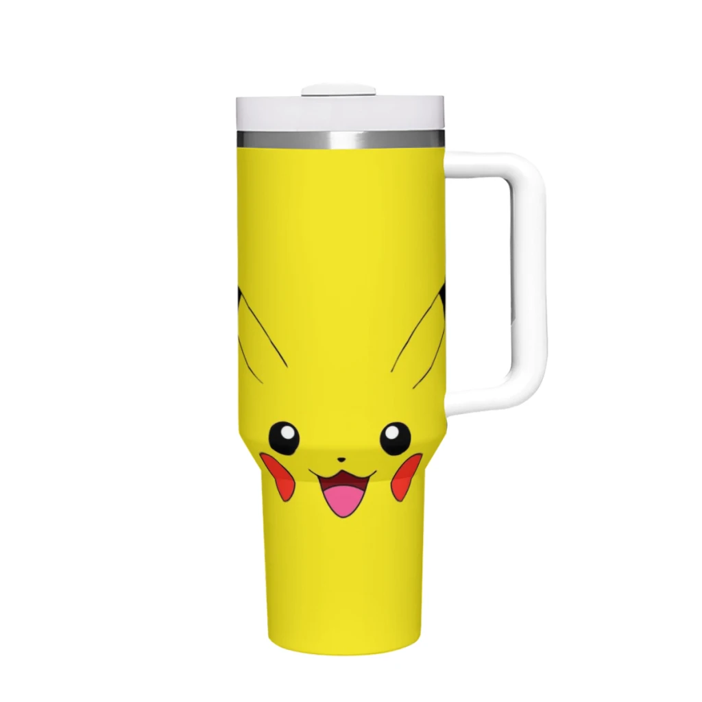 Pokemon 40 oz Tumbler with Handle and Straw Lid Stainless Steel Insulated Tumblers Travel