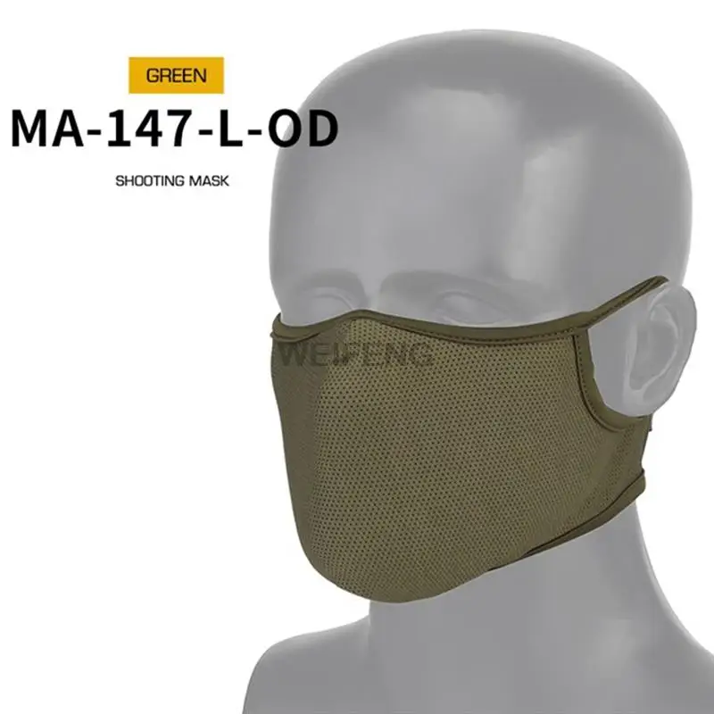 Masker menembak taktis setengah wajah elastis antilembap masker lembut luar ruangan Balaclava masker telinga bebas Airsoft masker pelindung berburu